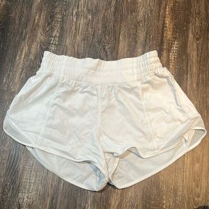 white hotty hot lululemon shorts